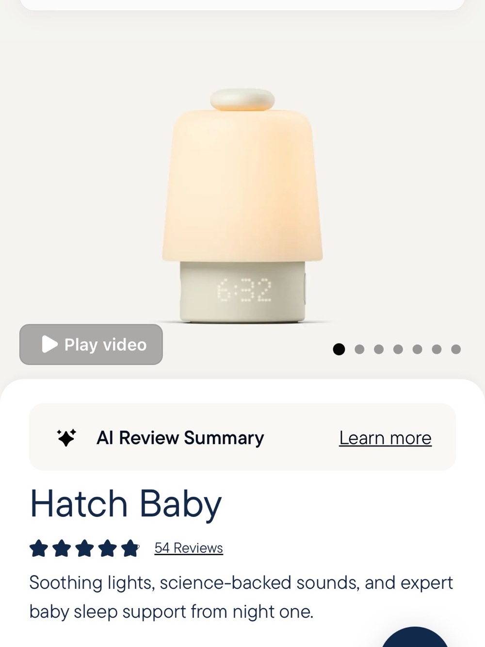 Hatch Baby Sound Machine & Night Light - Putty